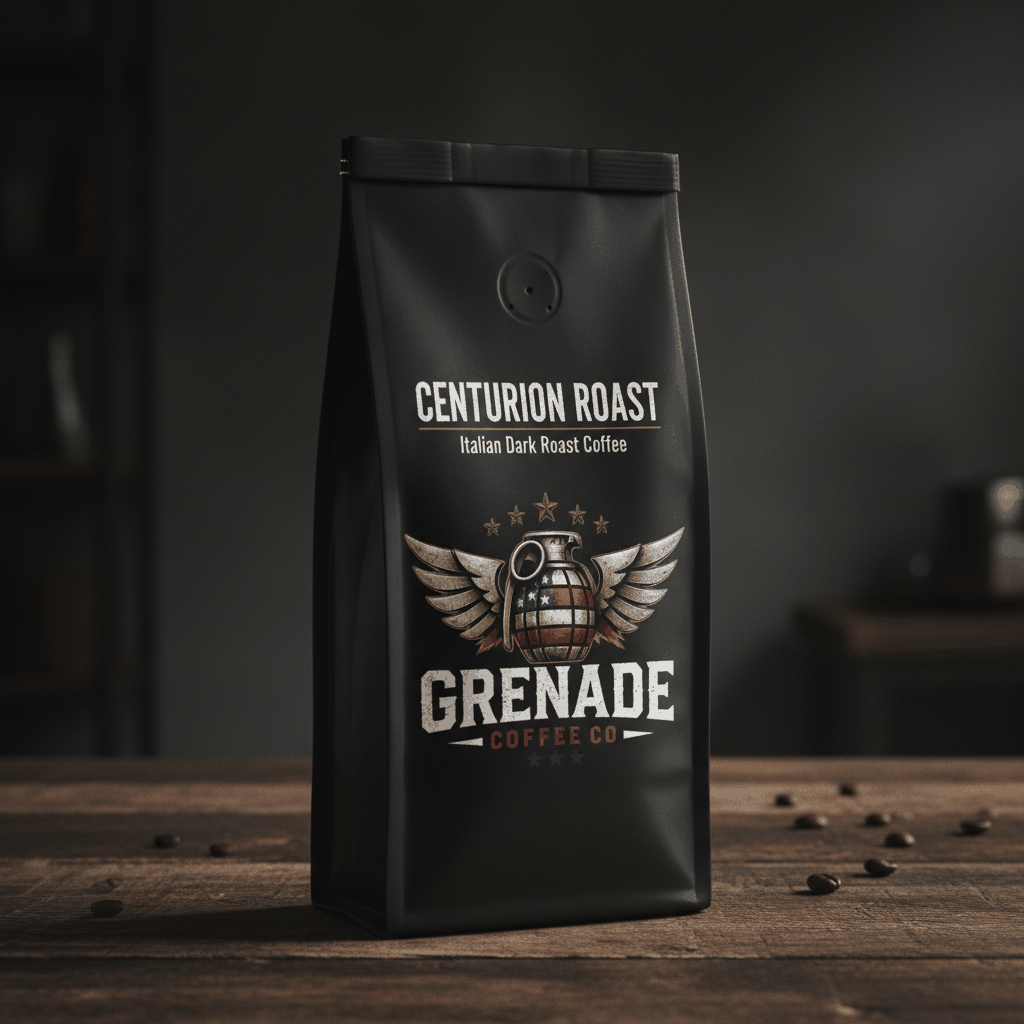 Centurion Italian Dark Roast Grenade Coffee bag