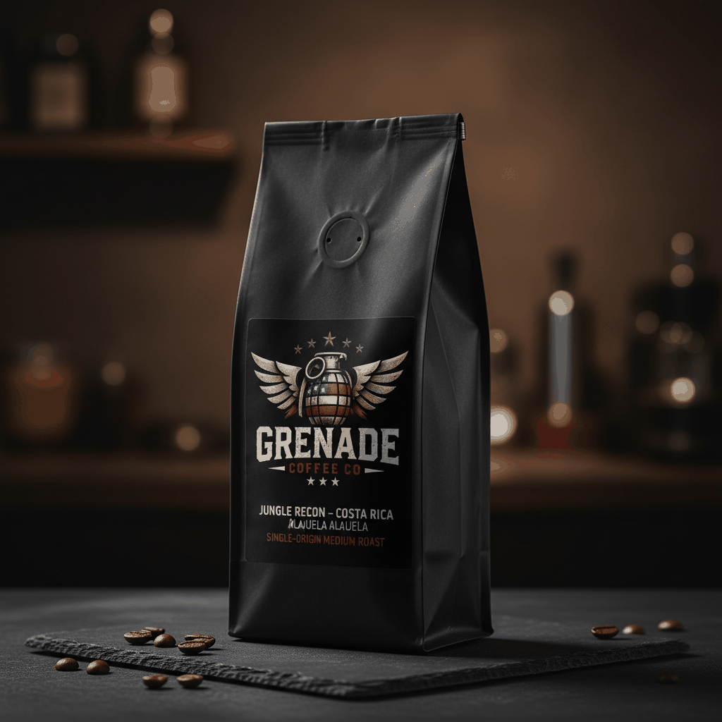 Jungle Recon Costa Rica single-origin Grenade Coffee bag