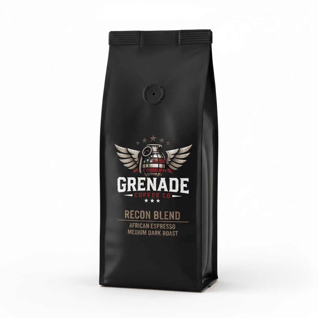 Recon Blend African Espresso Grenade Coffee bag